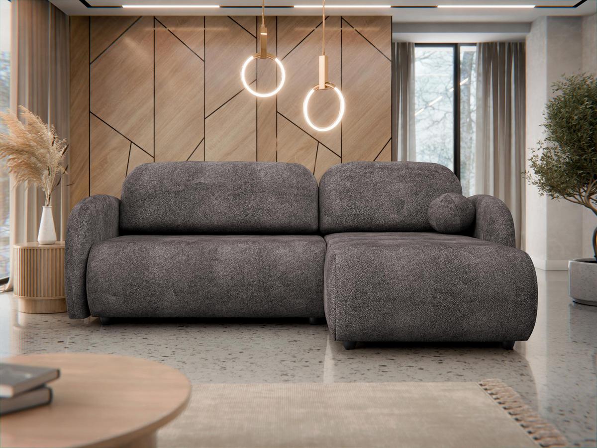 ECKSOFA Dream L - Schwarz/Braun, Holz/Kunststoff (233/160cm) - MIRJAN24