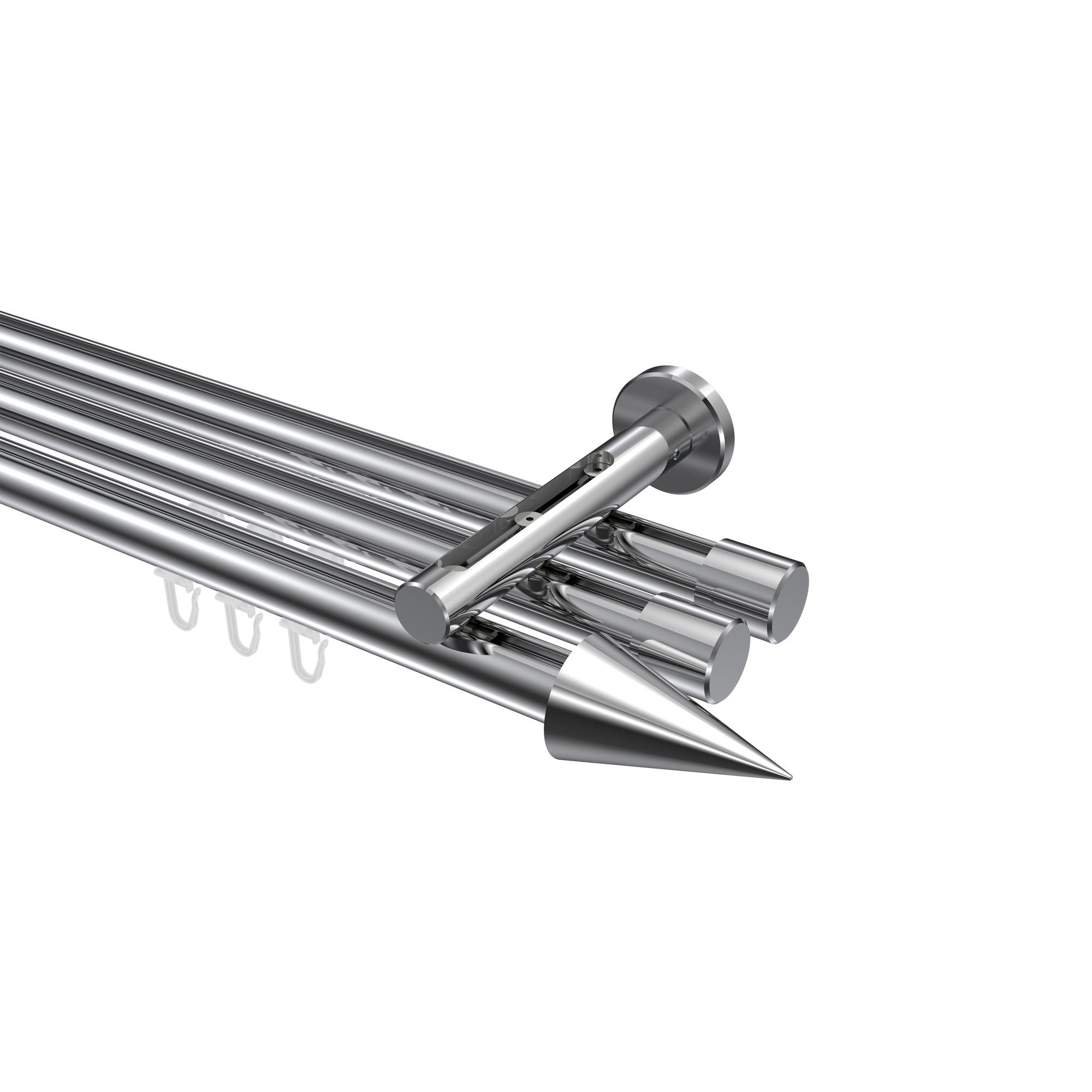 GARDINENSTANGE INNENLAUF Siteno Savio 600 cm (geteilt in 3 x 200 cm), 3-läufig, 20 mm Ø Chrom - Chromfarben, Metall (600cm) - INTERDECO
