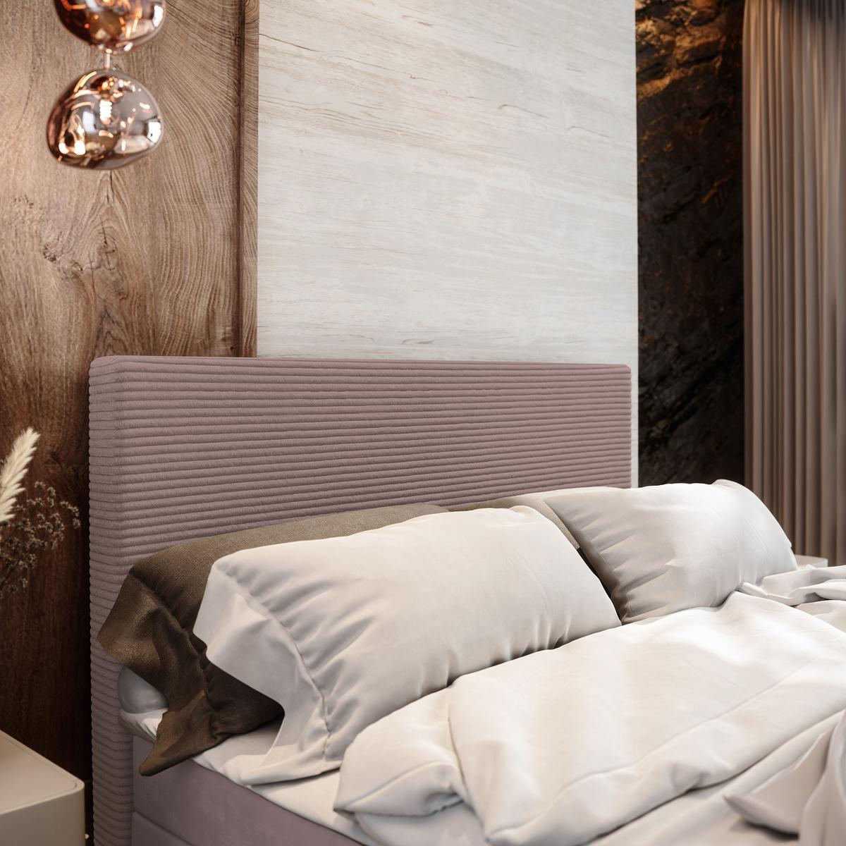 BOXBETT ALORIA 160x200 cm mit Matratze und Topper - Rosa - Rosa, Holz (160/200cm) - MASSENO
