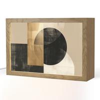 TISCHLEUCHTE Abstrakt - Modern - Schwarz - Gold 30x20 cm - Beige, Holzwerkstoff (8/30/20cm) - OnlyWow