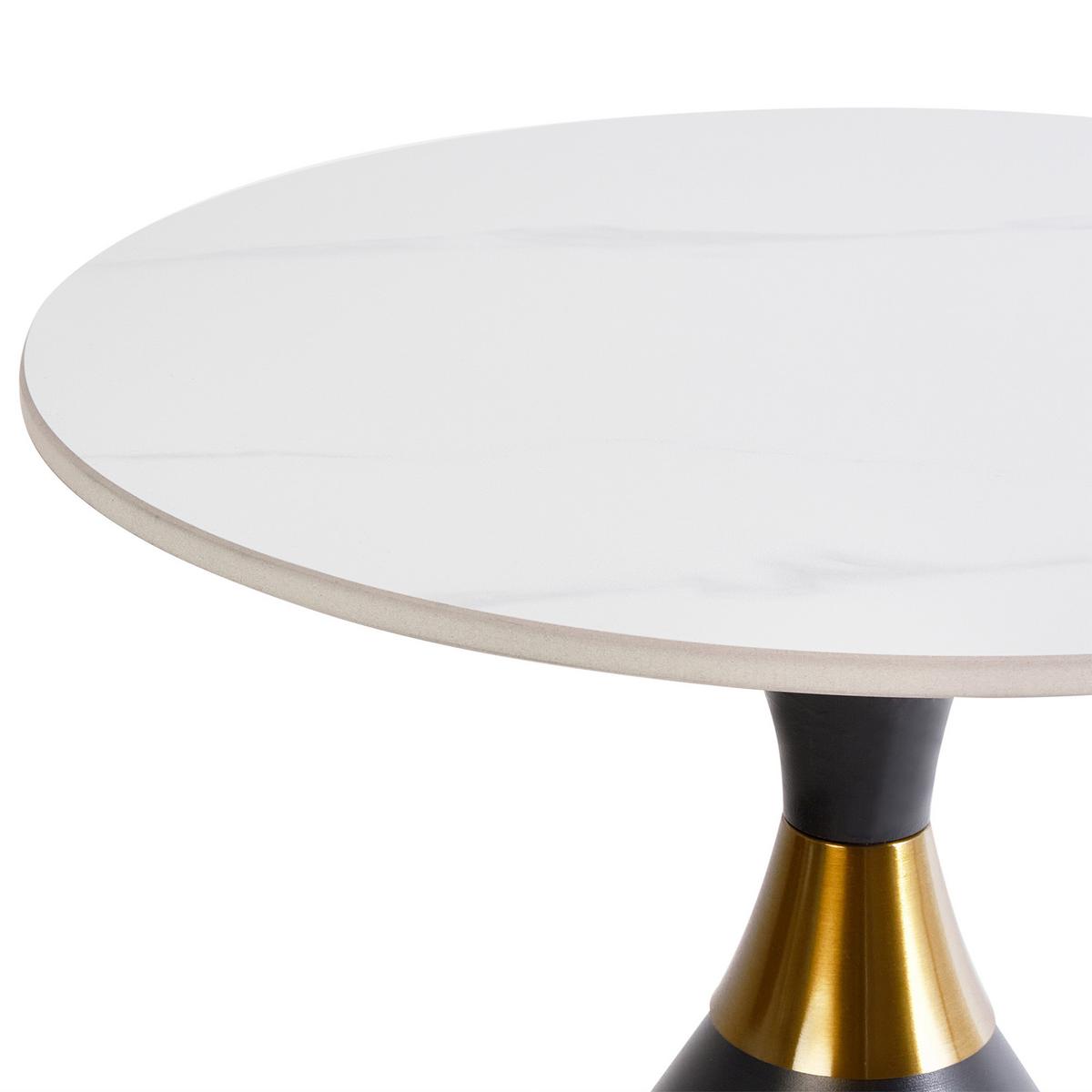 BEISTELLTISCH Schwarz/Gold/Weiß Ituna - Goldfarben/Schwarz, Stein (50/50/55cm) - Beliani