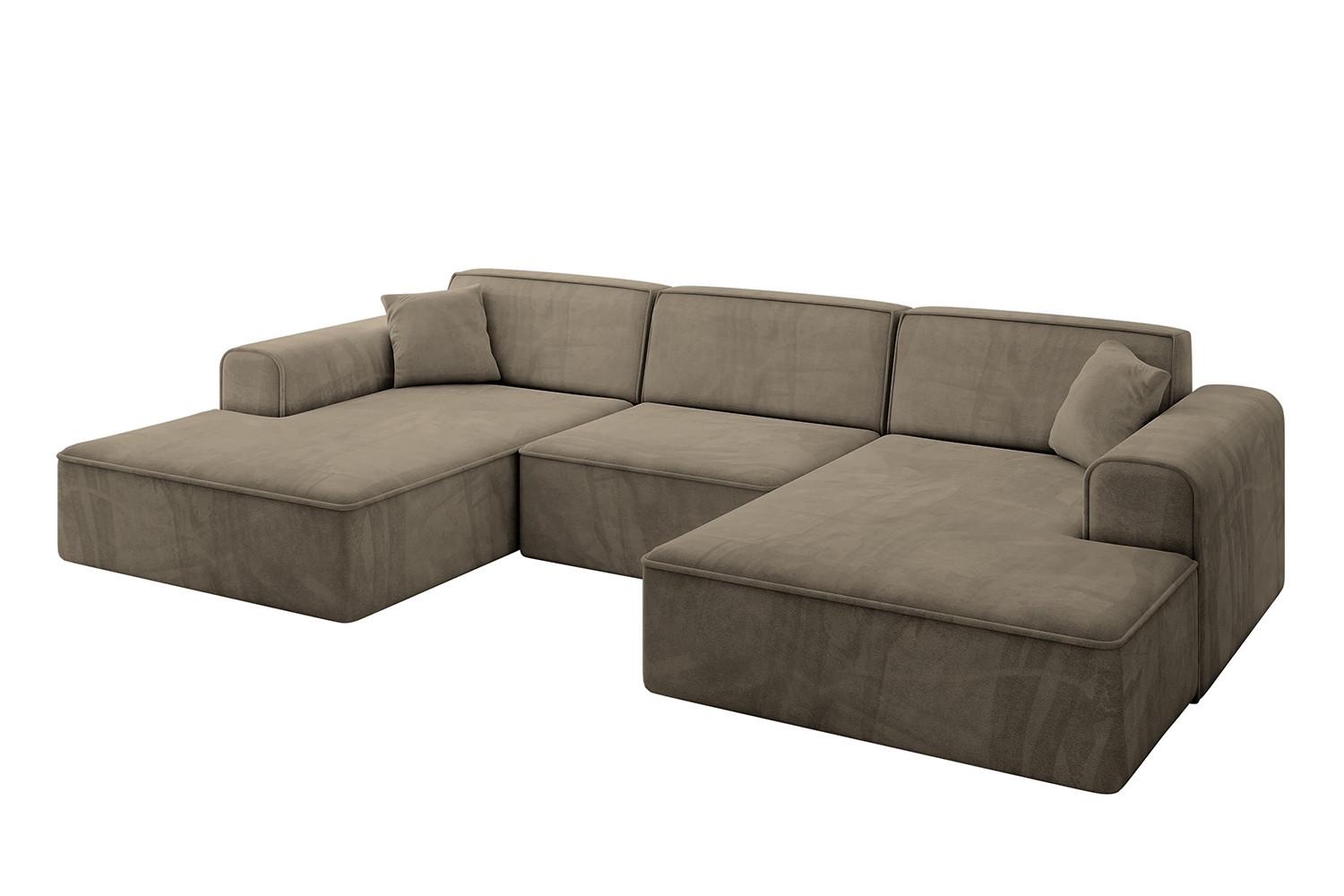 WOHNLANDSCHAFT IREA-U1-v3 - 303x171x79 cm Braun - Braun, Holzwerkstoff/Textil (303/79/171cm) - ALTDECOR