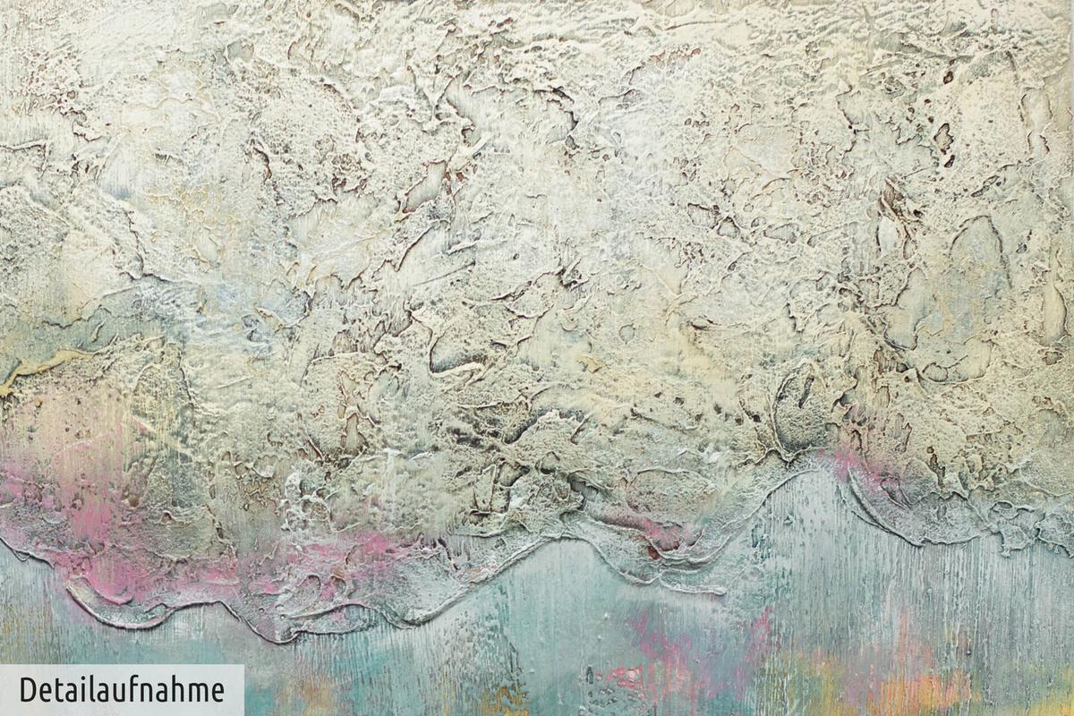 ÖLGEMÄLDE 120/80 cm - Türkis/Beige, Holz/Textil (120/80cm) - KUNSTLOFT