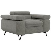 SESSEL PETER 1 - Grau Stukture - Graphitfarben/Schwarz, Textil/Metall (126/76/99cm) - MKS
