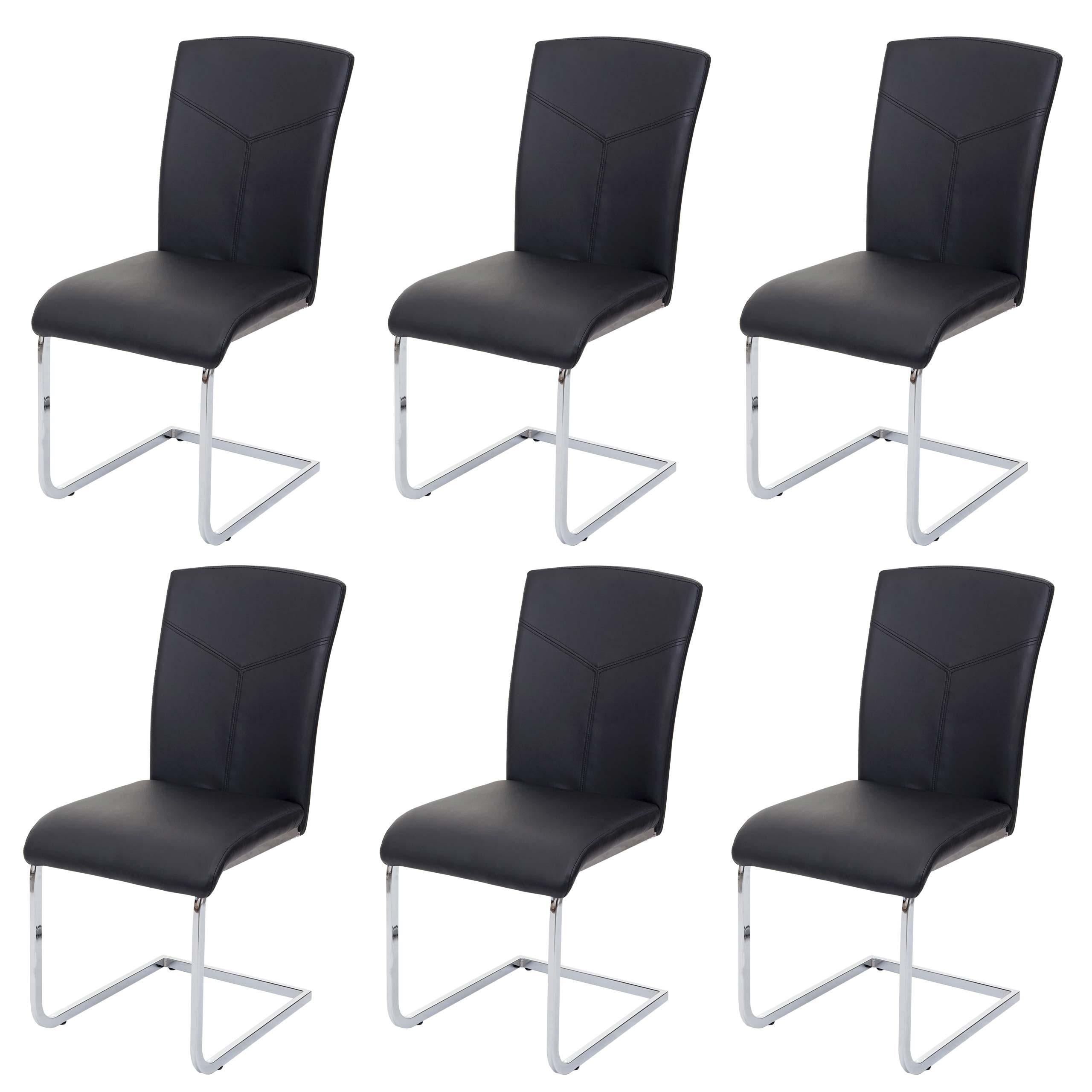 ESSZIMMERSTUHL Schwarz 6er-Set - Schwarz, Textil (43/94/60cm) - MCW