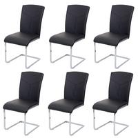 ESSZIMMERSTUHL Schwarz 6er-Set - Schwarz, Textil (43/94/60cm) - MCW