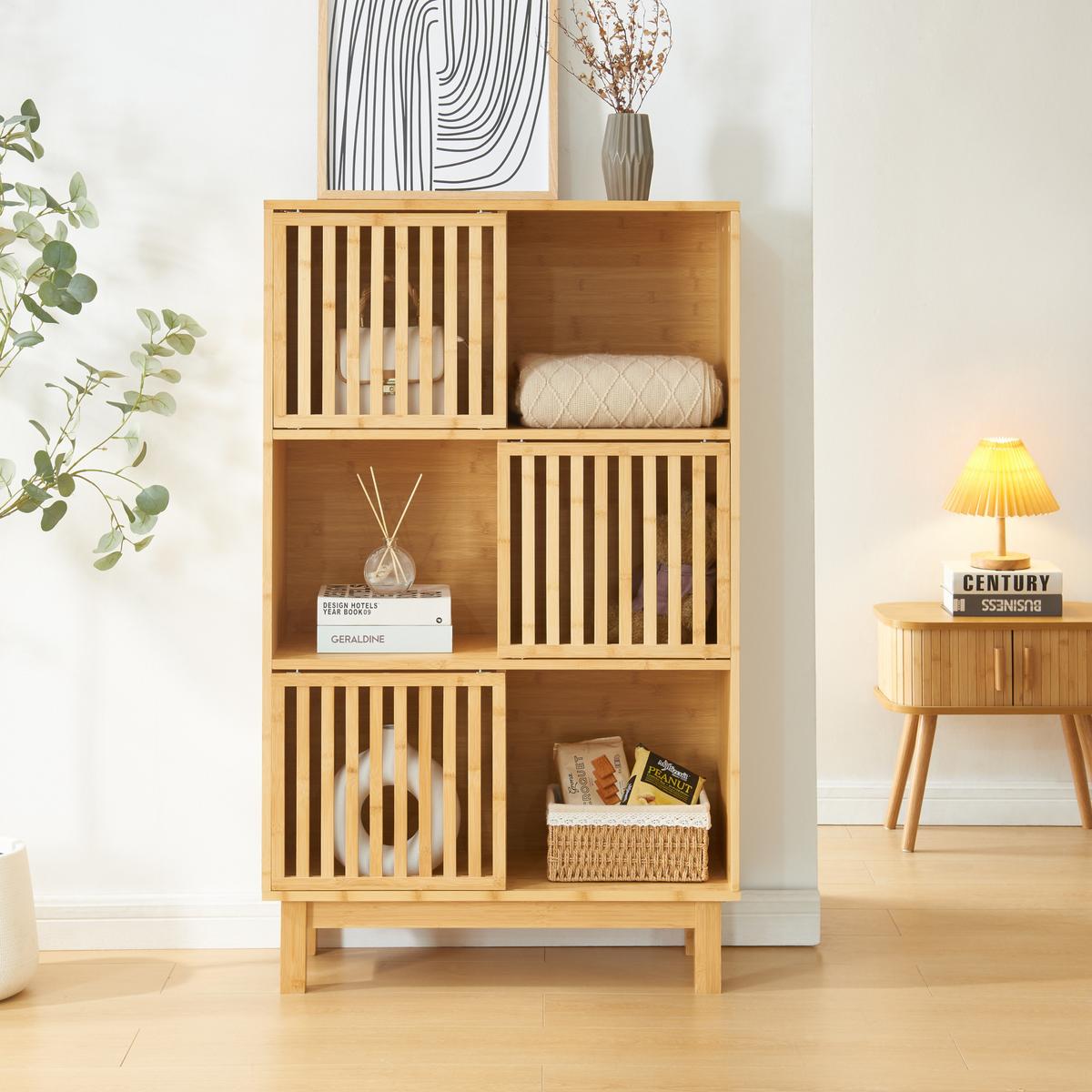 BÜCHERREGAL Ypäjä - Naturfarben, Holz (76/126/32.5cm) - [en.casa]