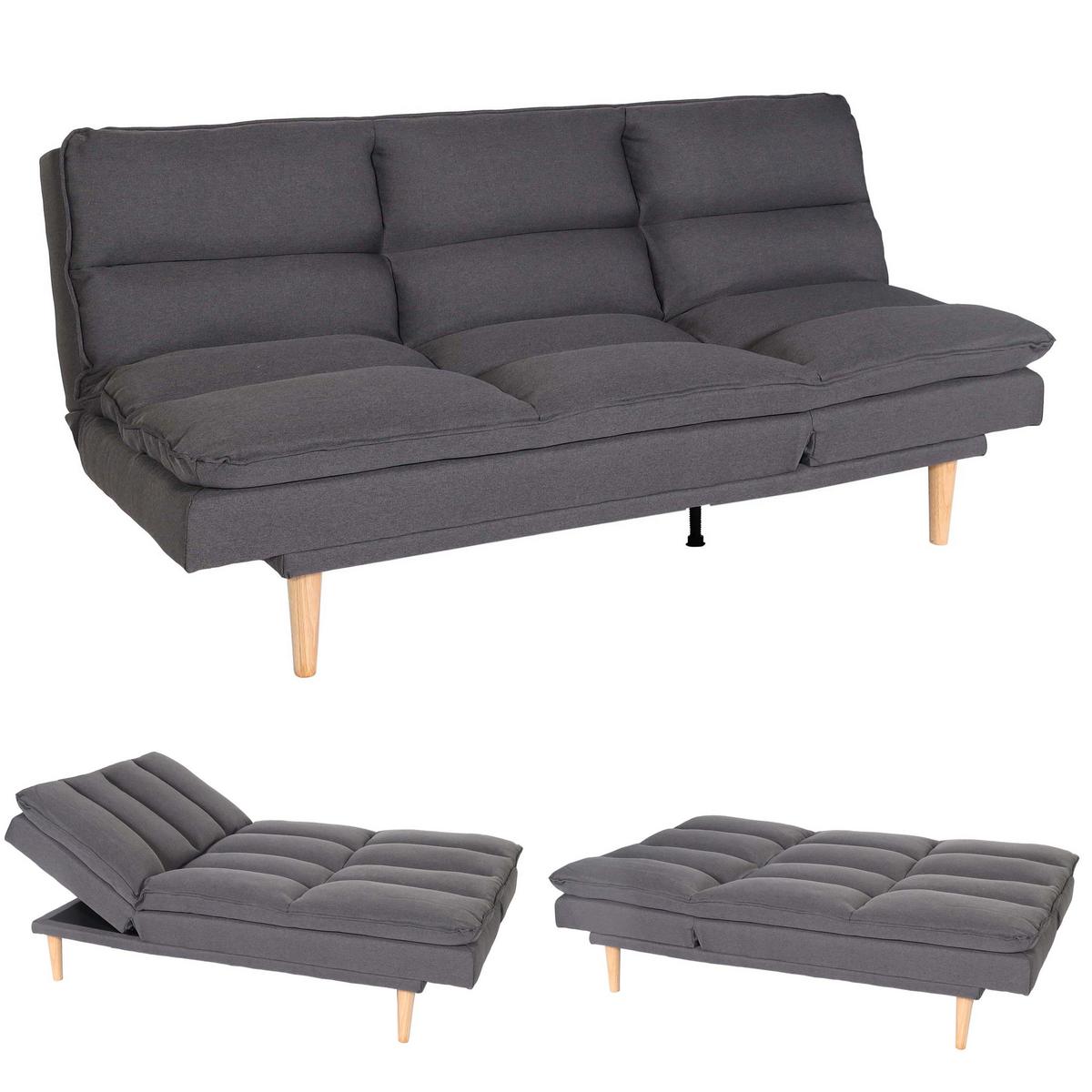 SCHLAFSOFA Grau - Dunkelgrau/Grau, Textil (180/90/110cm) - MCW