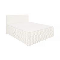 BOXBETT Roma 160/200 cm Hellbeige Plüschcord - Beige/Schwarz, Holz/Kunststoff (160/200cm) - S-Style