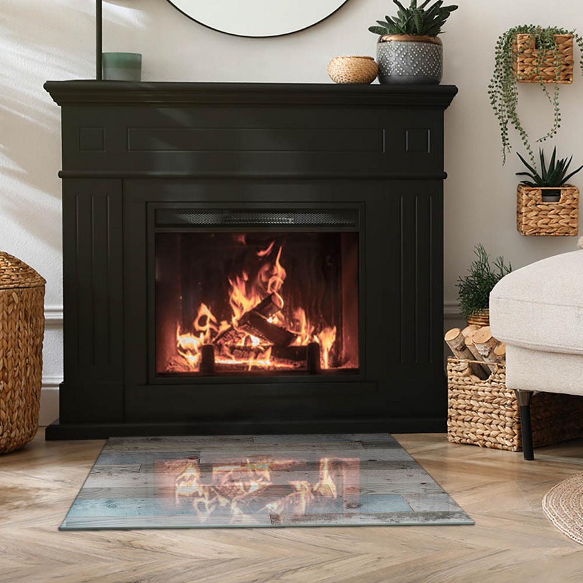 GLASPLATTE für Kamin 80x60 cm - Grau, Glas (80/60/0.4cm) - TULUP