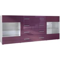 SIDEBOARD Carlos Brombeer Hochglanz - Brombeere, Holzwerkstoff (166/72/35cm) - Vladon