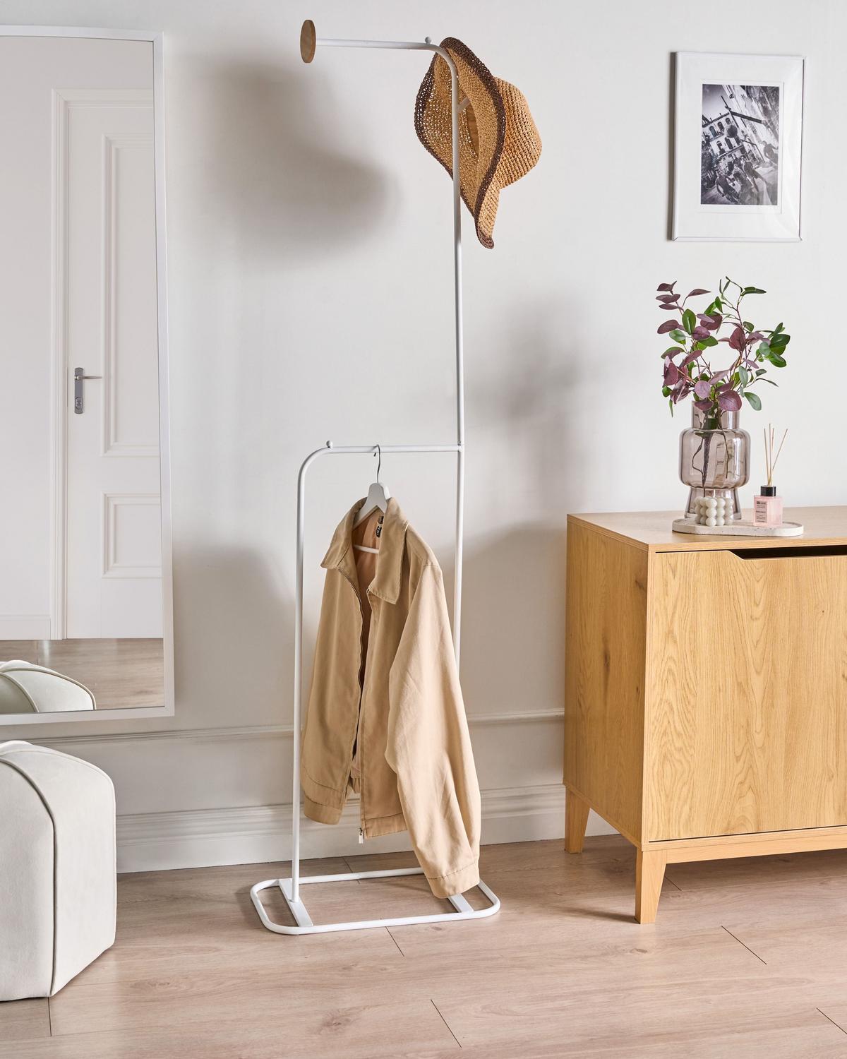 GARDEROBENSTÄNDER Weiß Eureka - Weiß, Metall (48/171/30cm) - Beliani
