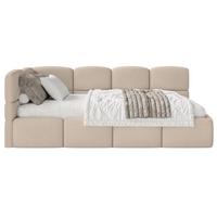 JUGENDBETT Cloudy Beige 120 x 200 cm - Beige/Schwarz, Kunststoff/Textil (120/200cm) - Selsey