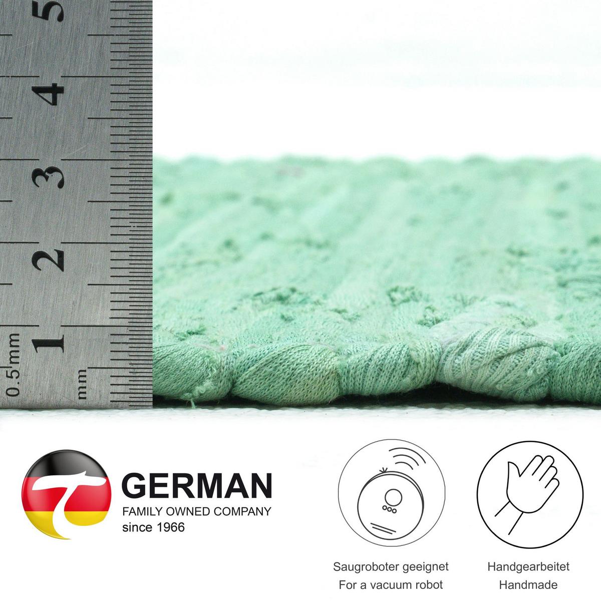 FLECKERLTEPPICH Chindi 70x140 cm - Mintgrün, Textil (70/140cm) - Rug and Roll