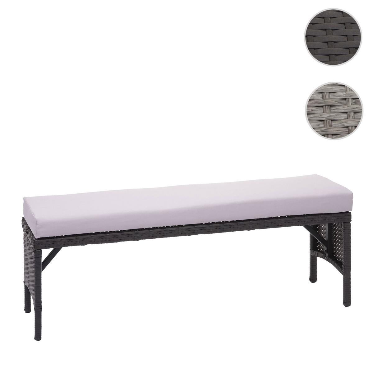 POLY-RATTAN SITZBANK Schwarz - Schwarz, Kunststoff (112/35/30cm) - MCW