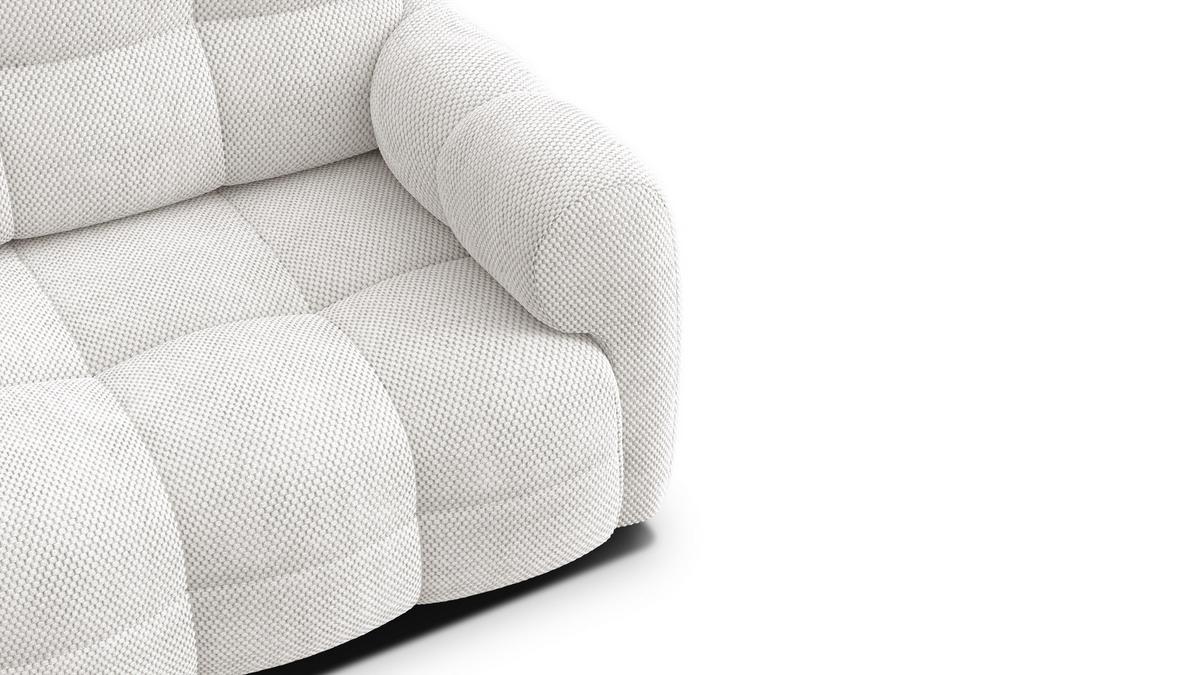 SOFA MELLOW 2,5-Sitzer, creme - Creme/Schwarz, Holz/Textil (183/87/98cm) - Wozimo