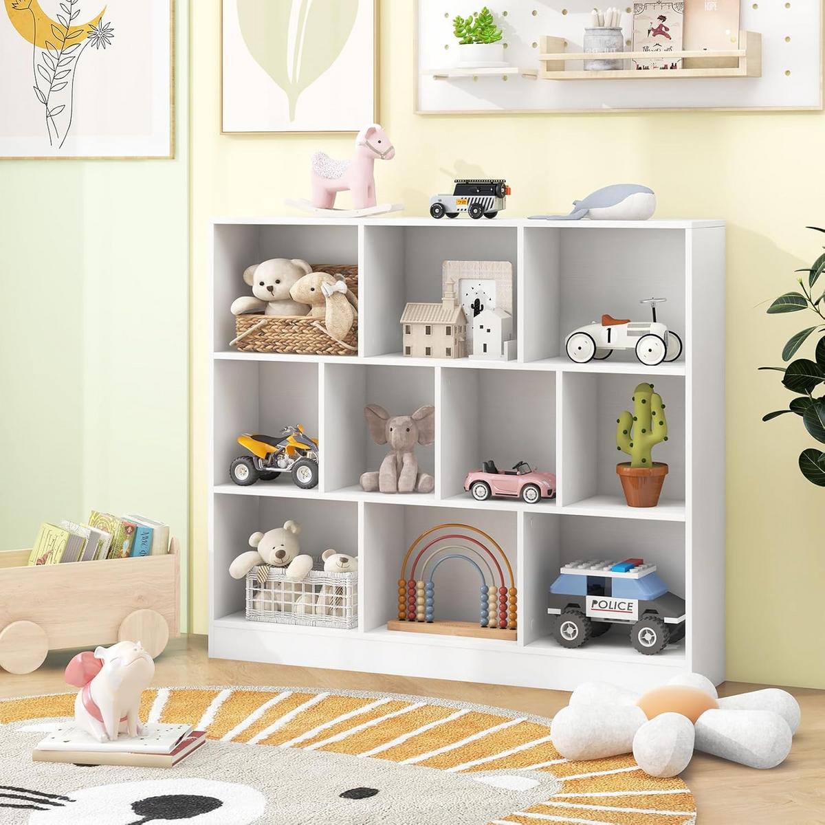 BÜCHERREGAL Weiß - Weiß, Holzwerkstoff (120/104/24cm) - COSTWAY