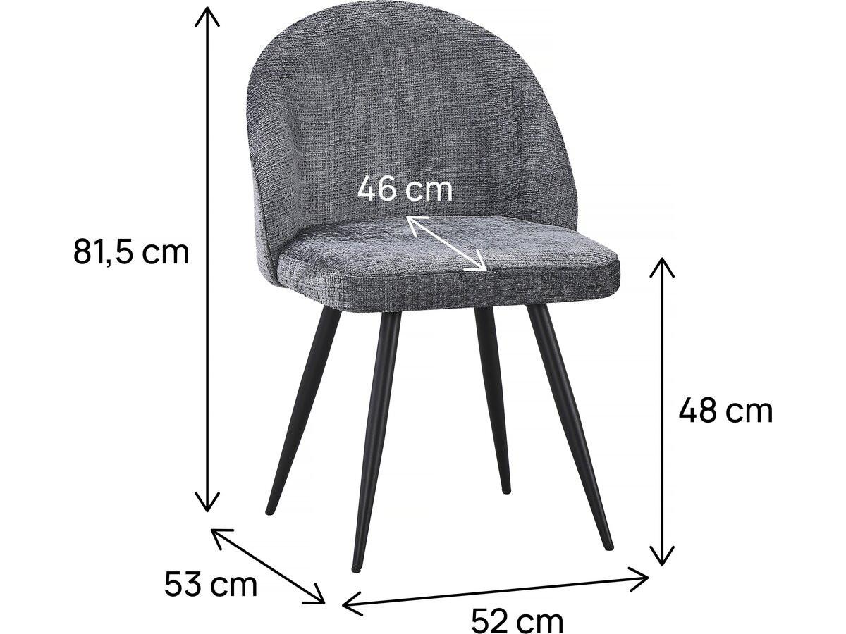 STUHL 2er Set samuel Grau - Grau, Textil (52/81/53cm) - Habitat Garten