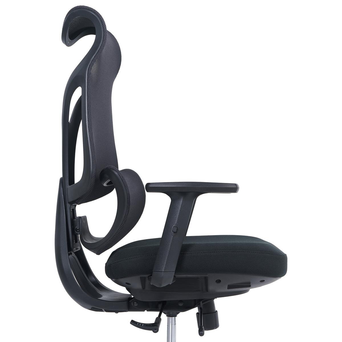 BÜROSTUHL Stoff Schwarz Velio - Schwarz, Textil (40/115/60cm) - Beliani