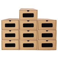 SCHUHBOXEN Set mit Sichtfenster (10-tlg. Set) - Braun, Karton (35/13.5/23cm)