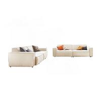 SITZGRUPPE SAMU Beige Webstoff (2er-Set) - Beige/Schwarz, Kunststoff/Textil (256/72/106cm) - KAWOLA