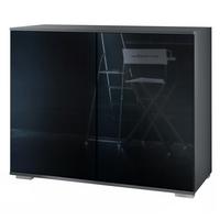 KOMMODE Skadu Schwarz Hochglanz - Schwarz Hochglanz, Holzwerkstoff (92.5/75.5/35cm) - Vladon