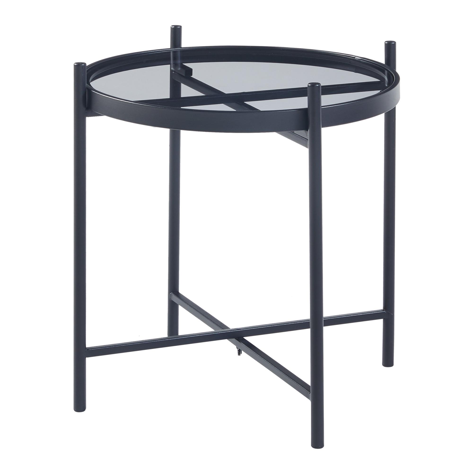 BEISTELLTISCH Lier - Schwarz, Glas/Metall (41.5/41.5/46cm) - [en.casa]