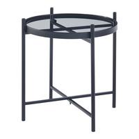 BEISTELLTISCH Lier - Schwarz, Glas/Metall (41.5/41.5/46cm) - [en.casa]