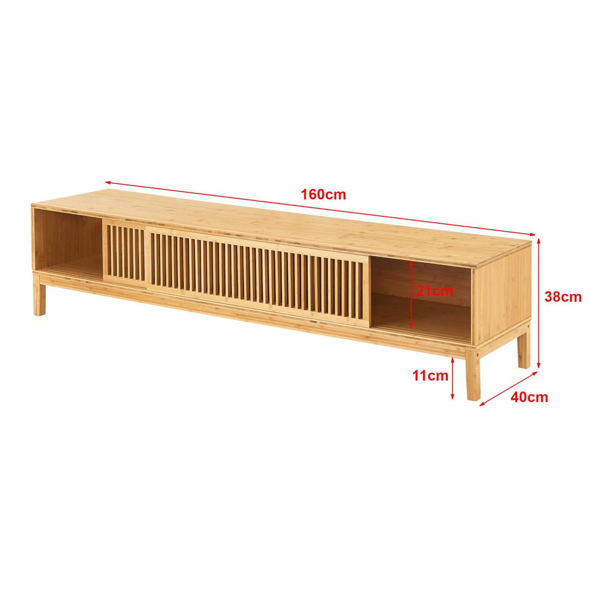 LOWBOARD Videbæk - Naturfarben, Holz (160/38/40cm) - [en.casa]