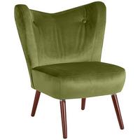 SESSEL Kathy Bezug Samtvelours Buche nussbaum dunkel / oliv - Grün, Kunststoff (70/86/69cm) - 58aufmkessel