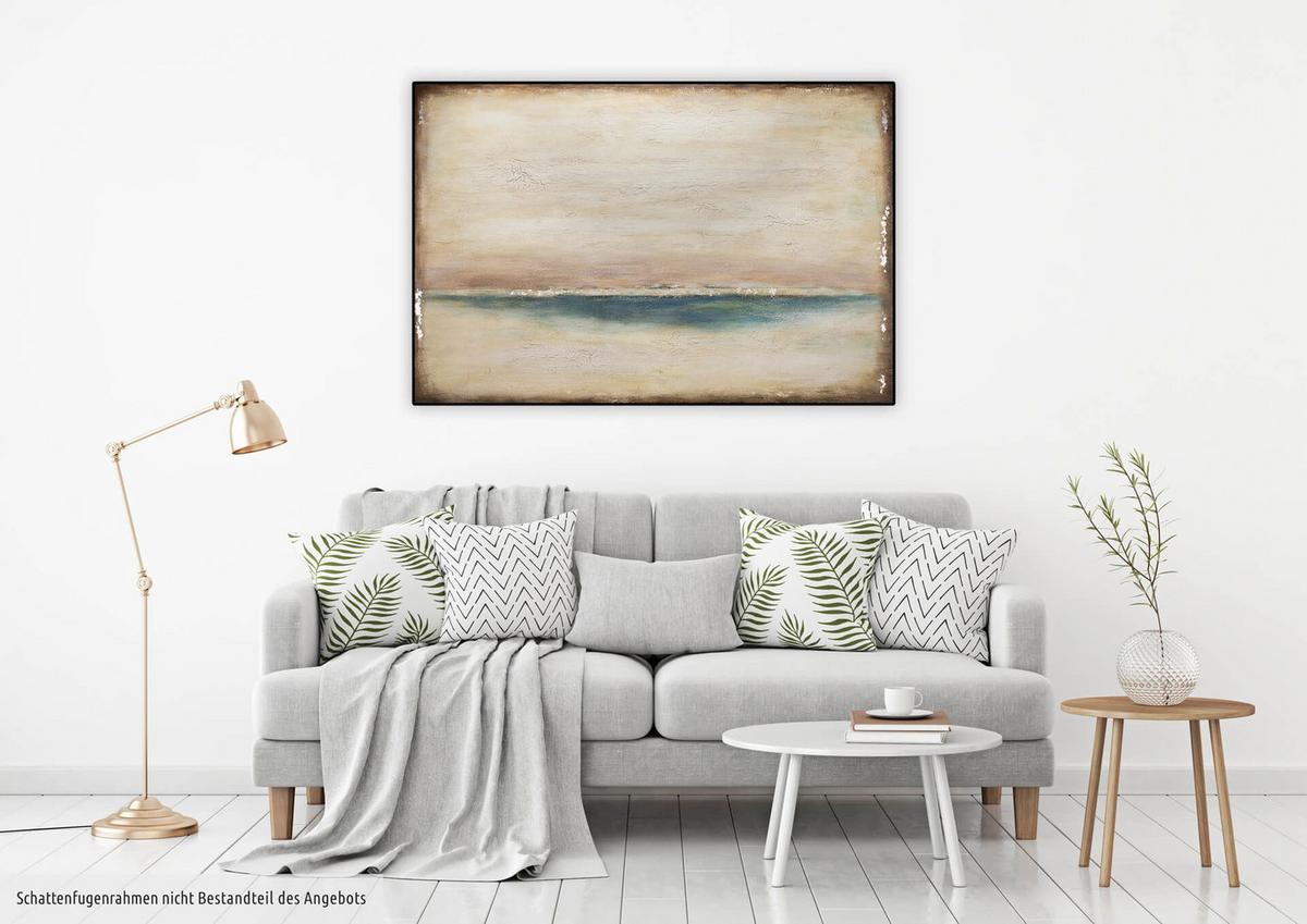 ÖLGEMÄLDE 120/80 cm - Blau/Beige, Holz/Textil (120/80cm) - KUNSTLOFT