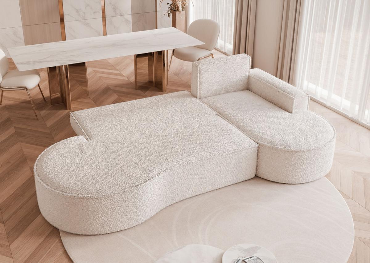 ECKSOFA SOFIA mit Schlaffunktion und Bettkasten Weiß - Weiß, Holzwerkstoff/Kunststoff (277/157cm) - Idohome