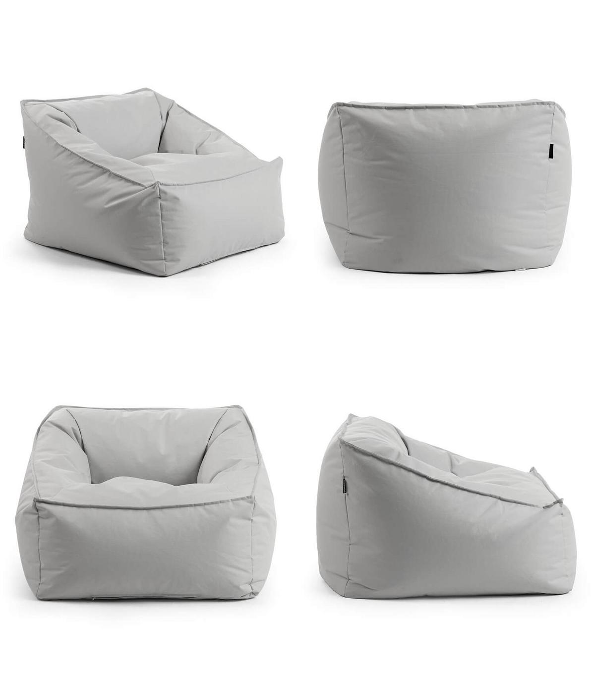 OUTDOOR SITZSACK Der Sunnyboy mit Hocker - Grau, Textil (80/60/83cm) - Mokebo