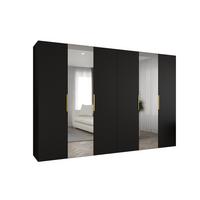 DREHTÜRENSCHRANK 202/300/52 6-türig - Goldfarben/Schwarz, Holz (300/202/52cm) - MÖBEL KRYSPOL