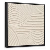 LEINWAND Bilder mit Rahmen - Muster - Abstrakt - Weiß - 20x20 - Beige, Textil (20/20cm) - MuchoWow