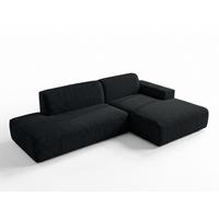 ECKSOFA L Form Didim Duo Dunkelgrau 288/162/80 cm – stilvolle kleine Eckcouch Rechts - Dunkelgrau/Schwarz, Kunststoff/Textil (162/288cm) - AX Living