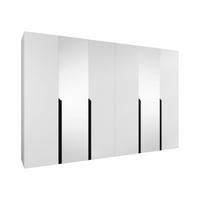 DREHTÜRENSCHRANK Mila II 300 - Schwarz/Weiß, Holzwerkstoff/Kunststoff (300/202/52cm) - MIRJAN24