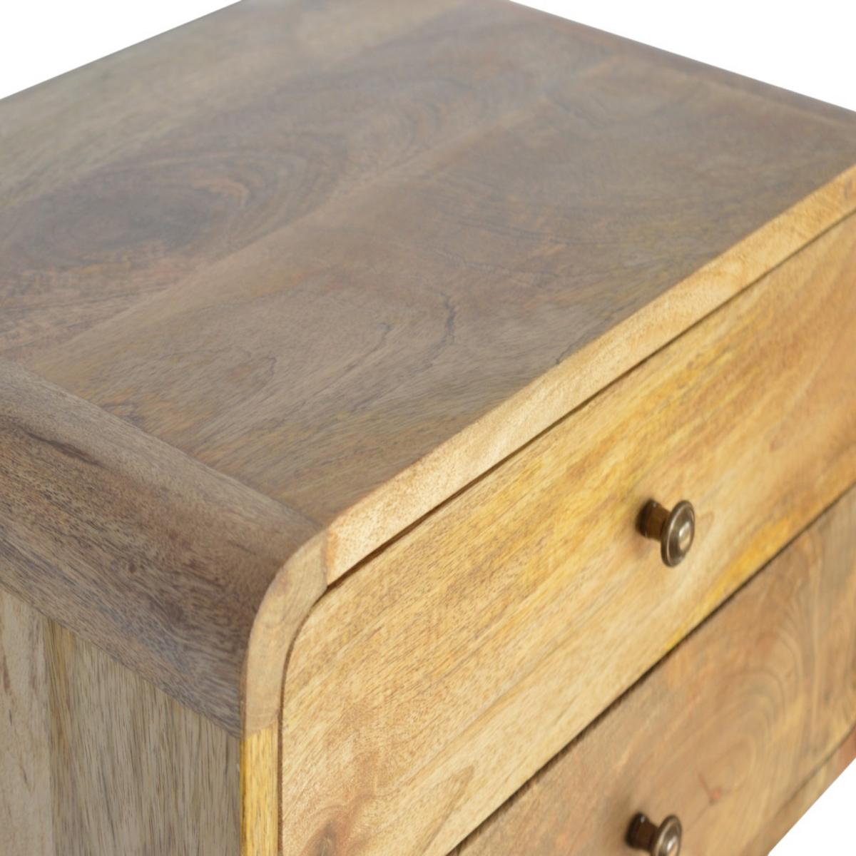 NACHTTISCH mit 2-Schubladen, Wandmontiert, Beige - Messingfarben/Braun, Holz/Metall (45/25/32cm) - Artisan Furniture