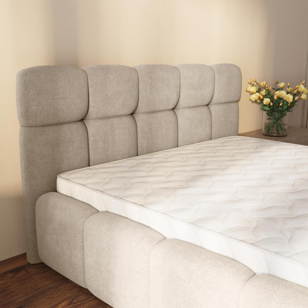 POLSTERBETT ELIZJA 180x200 cm mit Bettkästen - Beige - Beige, Holz (180/200cm) - MASSENO