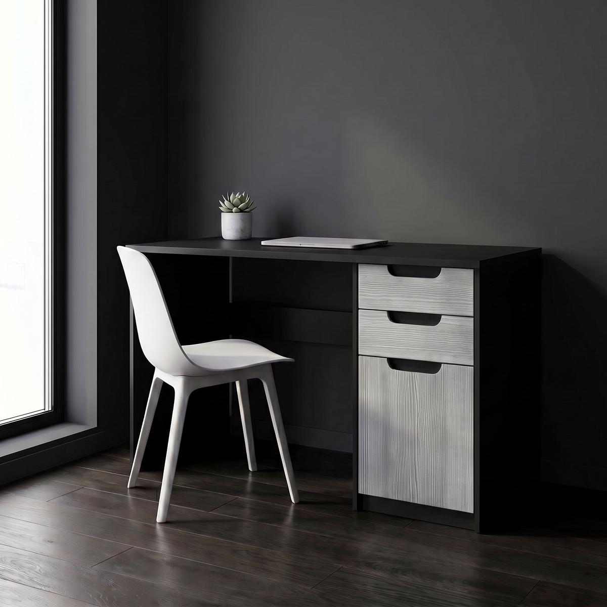 SCHREIBTISCH Logan Fronten in Avola-Anthrazit - Anthrazit, Holzwerkstoff (60/129/76cm) - Vladon