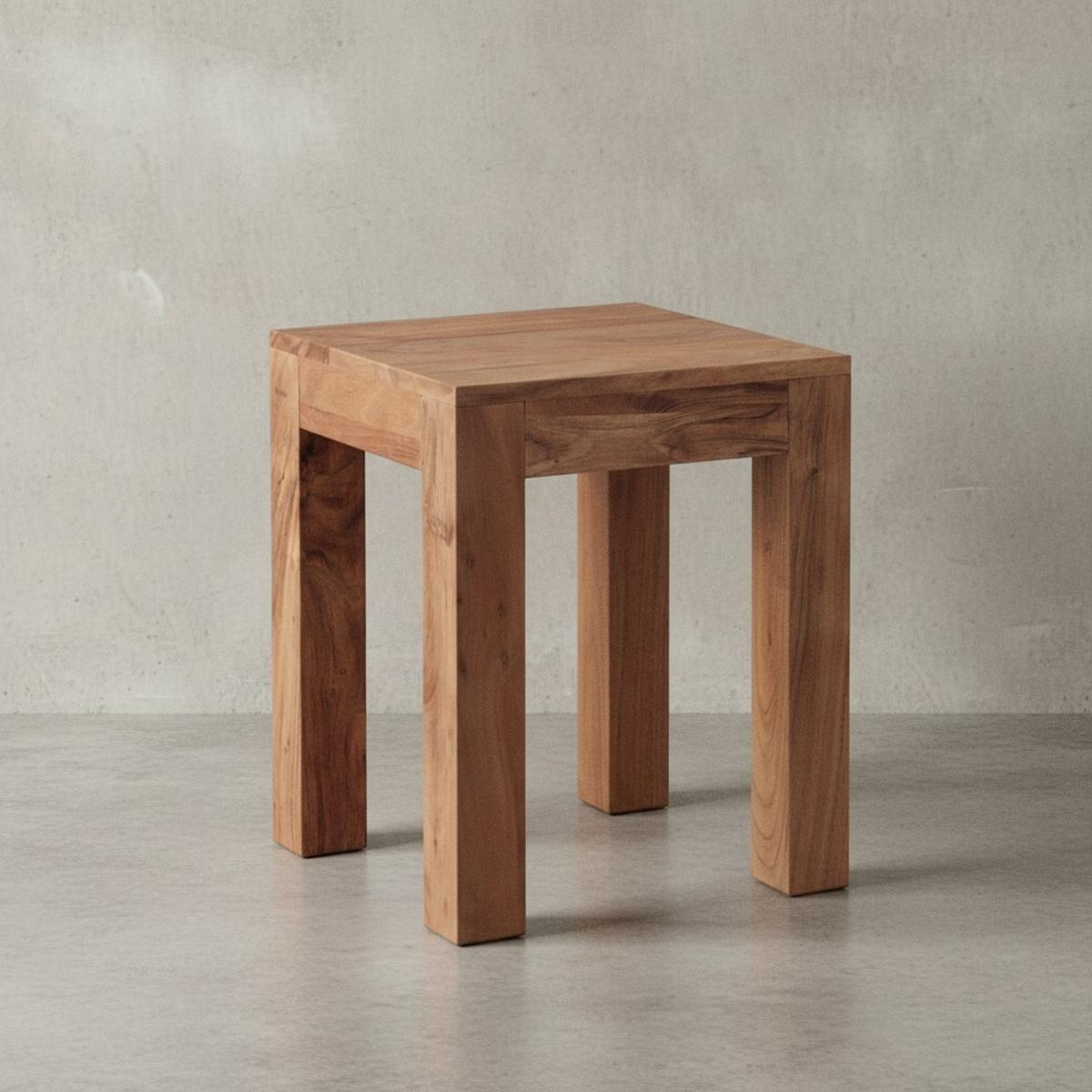 COUCHTISCH Massivholz Handgefertigt Edelholz Design, Beige 35x35x45 cm - Beige, Holz (35/35/45cm) - KADIMA DESIGN