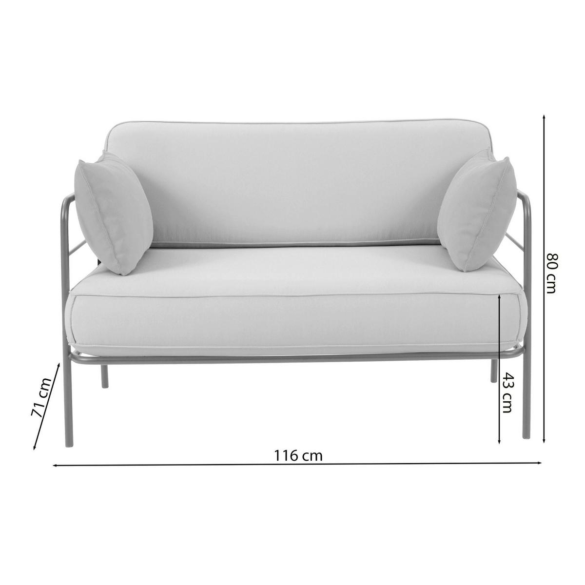 GARTEN-SOFA Preggel Beige/Creme 116 cm - Beige, Textil (116/80/71cm) - Selsey
