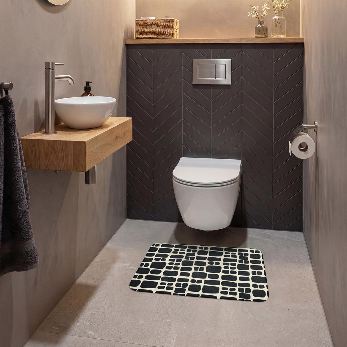 WC-VORLEGER Modern - Bio - Schwarz Toilettenvorleger 60x40 cm - Anthrazit, Textil (60/1cm) - OnlyWow