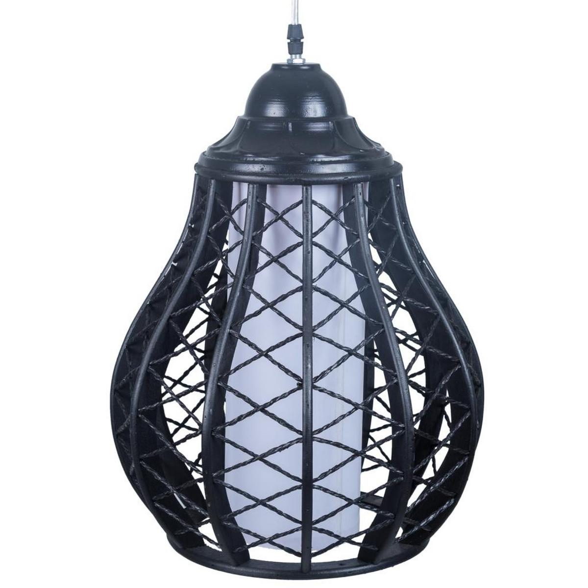 LAMPE, schwarz, 31x41cm - Schwarz, Naturmaterialien (30.5/30.5/40.6cm) - Wanderlust