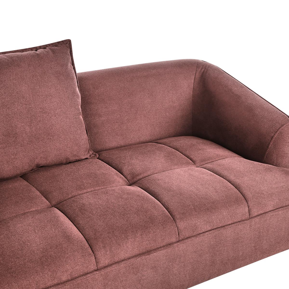 2-SITZER-SOFA Stoff Burgunderrot Hobro - Dunkelrot, Textil (147/87/85cm) - Beliani