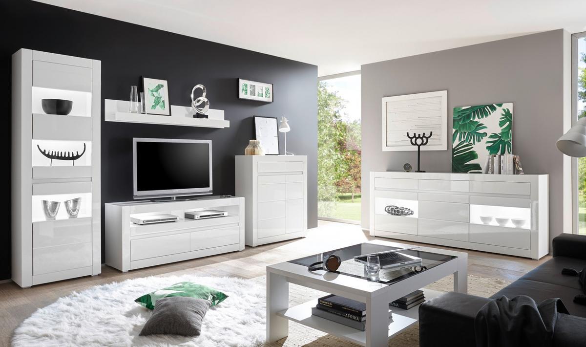 KOMMODE Hochglanz weiß, Highboard 100 x 112 cm mit Soft-Close - Weiß Hochglanz/Weiß, Holzwerkstoff/Kunststoff (100/112/35cm) - Furn.Design