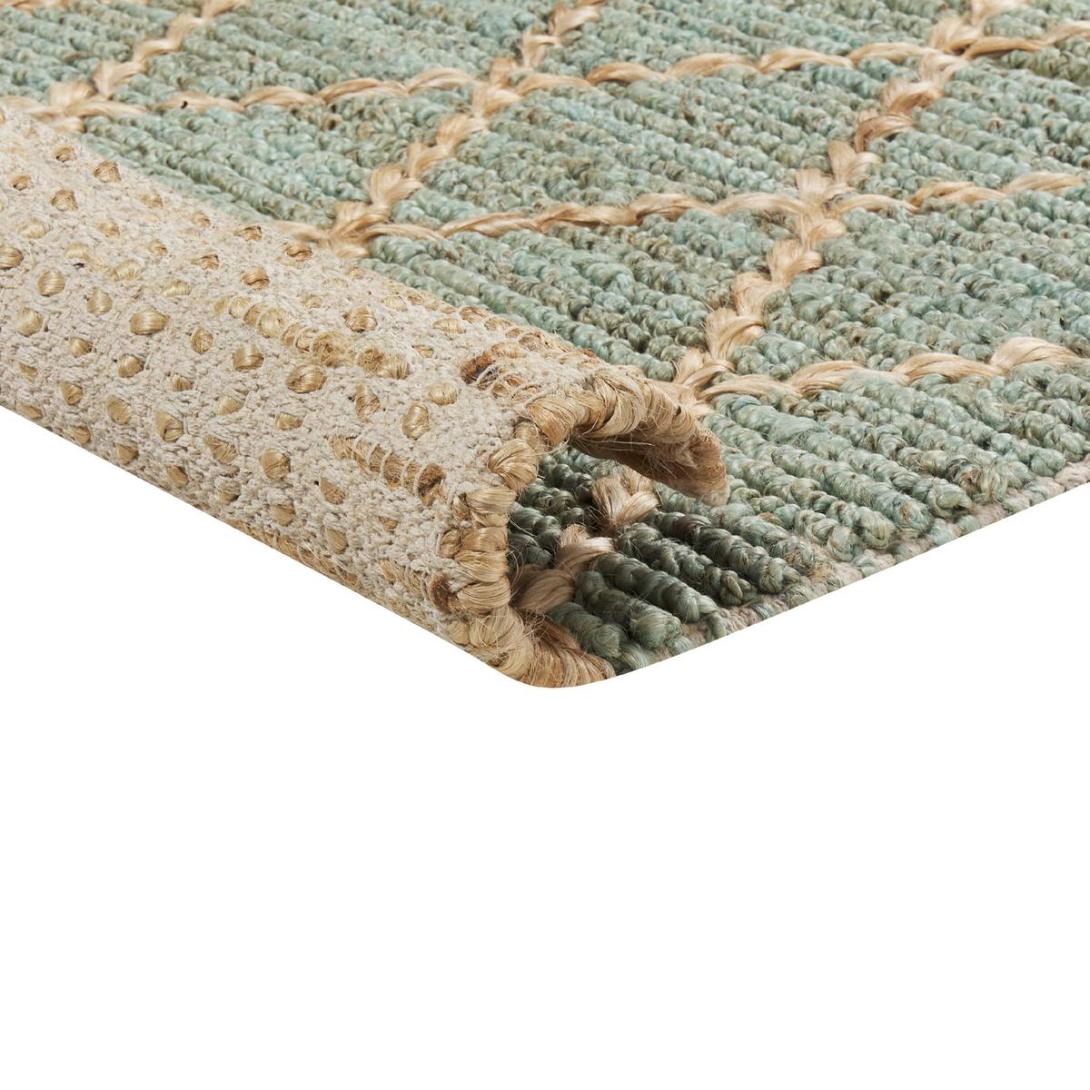 TEPPICH Grün 80/300 cm Jute Tellikaya - Beige, Textil (80/300cm) - Beliani