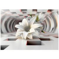 FOTOTAPETE Blumen 3D Effekt Vlies Tapete Wohnzimmer Schlafzimmer 250x175 - Grau, Papier (250/175cm) - Wallarena