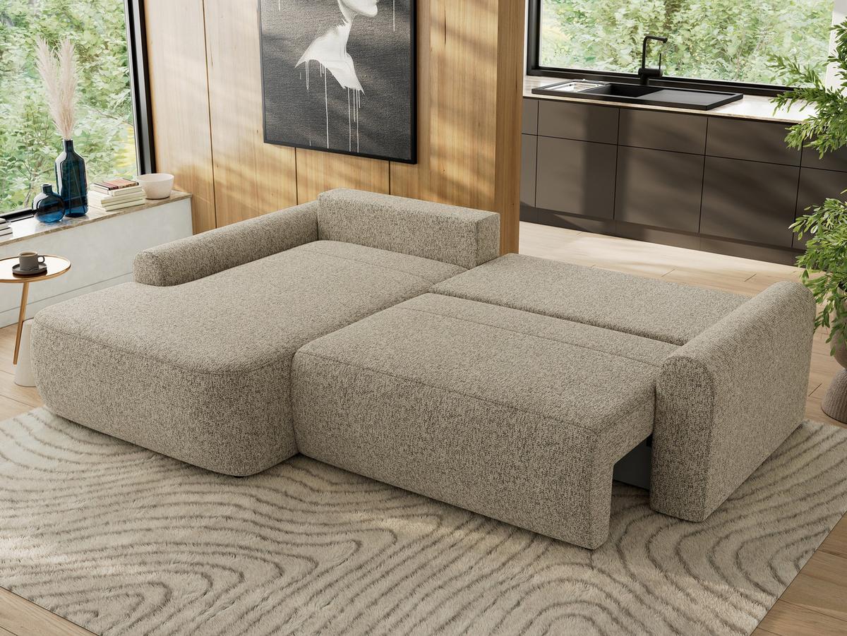 ECKSCHLAFSOFA CUBO L Dunkelbeige Struktur - links - Sandfarben/Beige, Kunststoff/Textil (273/187cm) - MKS