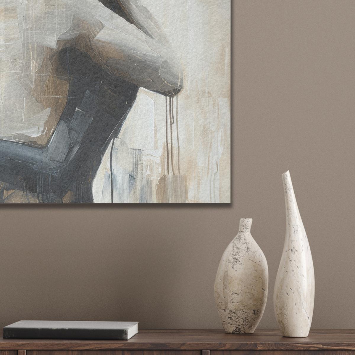 AKUSTIKBILD Abstrakt - Liebe - Schwarz und weiß - Modern Wandbilder 60x60 cm - Schwarz, Kunststoff (60/60/0.9cm) - MuchoWow